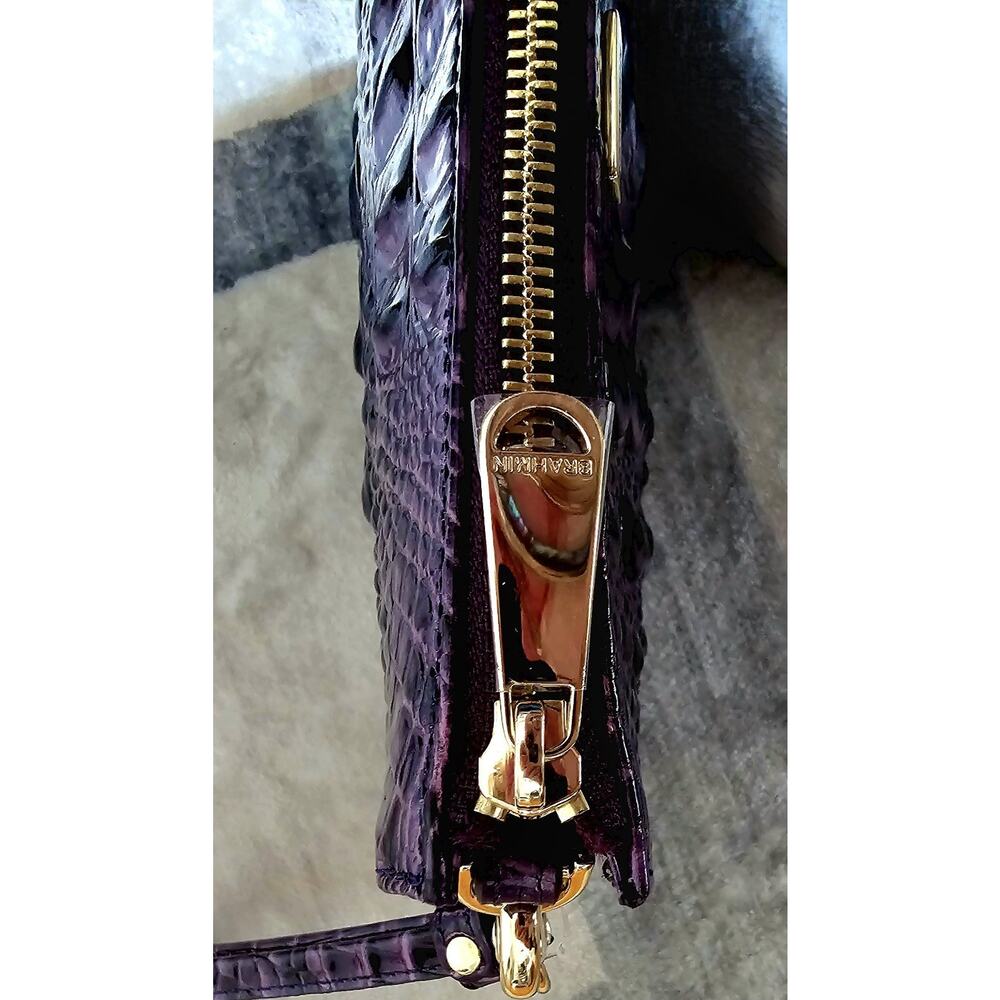 Brahmin Purple Croc-Embossed Wristlet Clutch - Picture 5 of 8